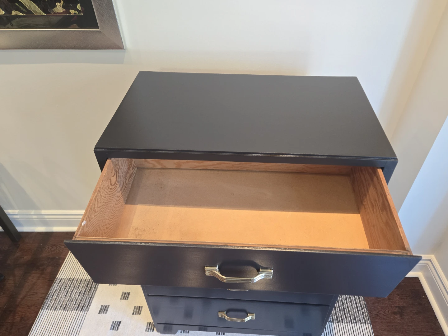 MCM Black Dresser with Brass Handles - photo 3