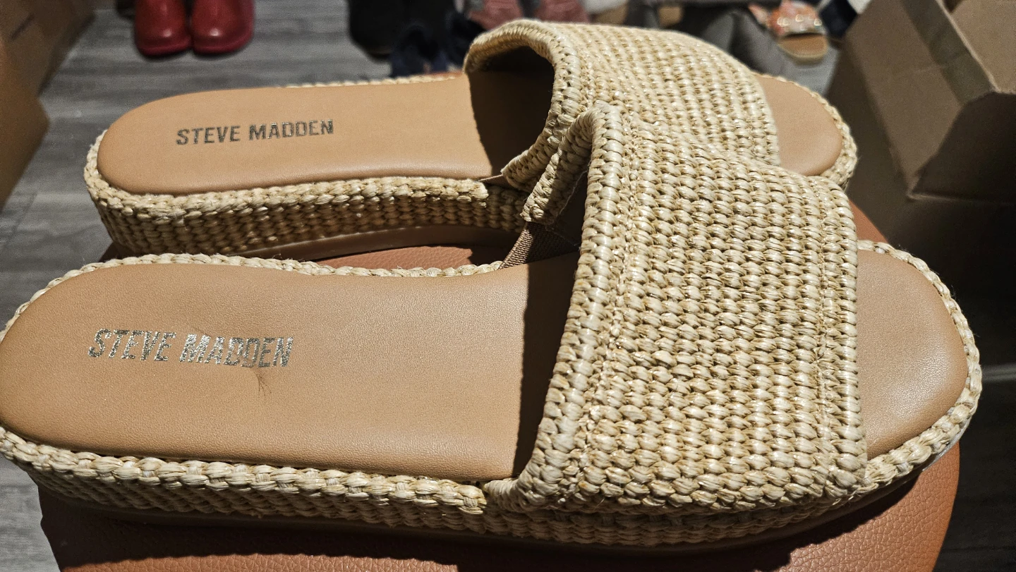 Steve Madden Raffia Platform Slide Sandals - photo 2