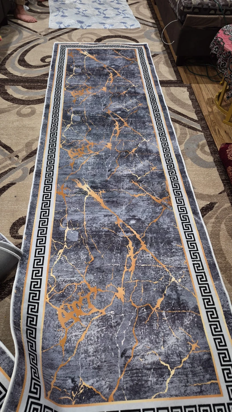 Modern Marble Design Hallway Runner Rug