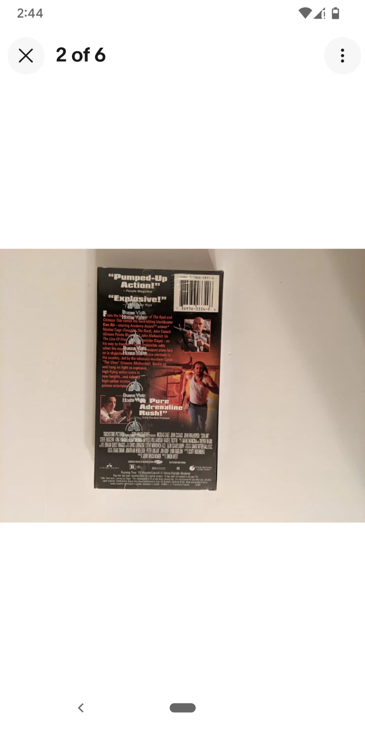 Con Air VHS Tape Factory Sealed Watermarks - photo 2