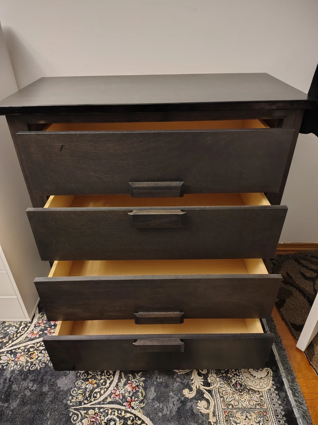 Dark Wood 4-Drawer Dresser