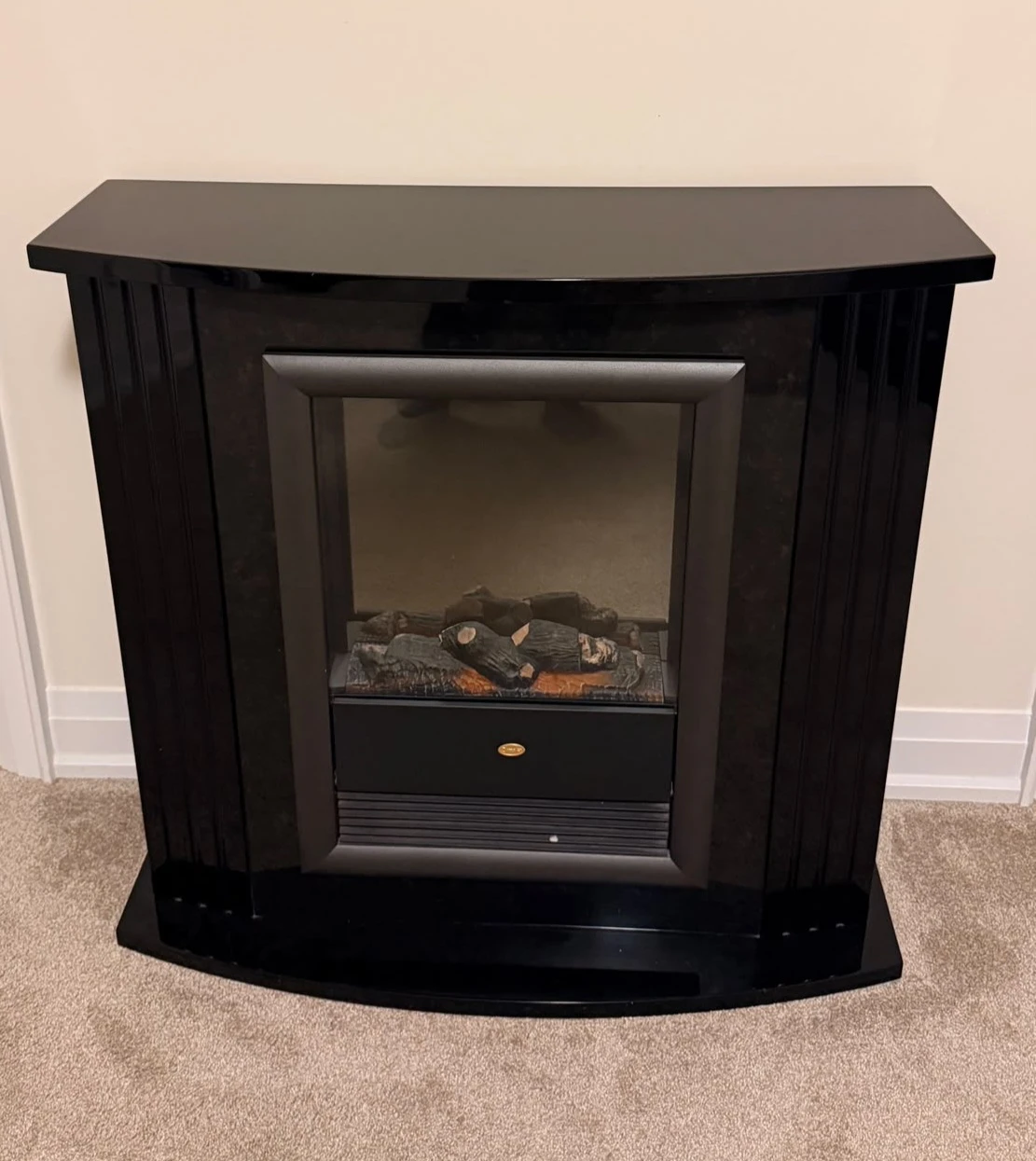 Electric Fireplace with Black Gloss Finish