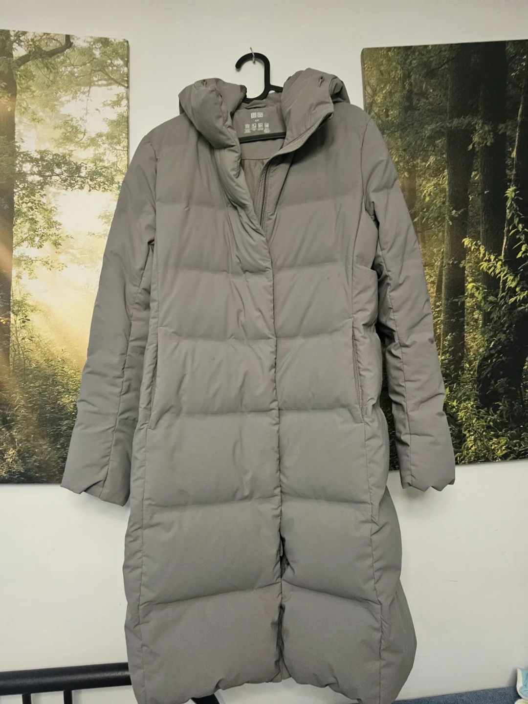 Uniqlo Seamless Down Hooded Coat - Grey - Small