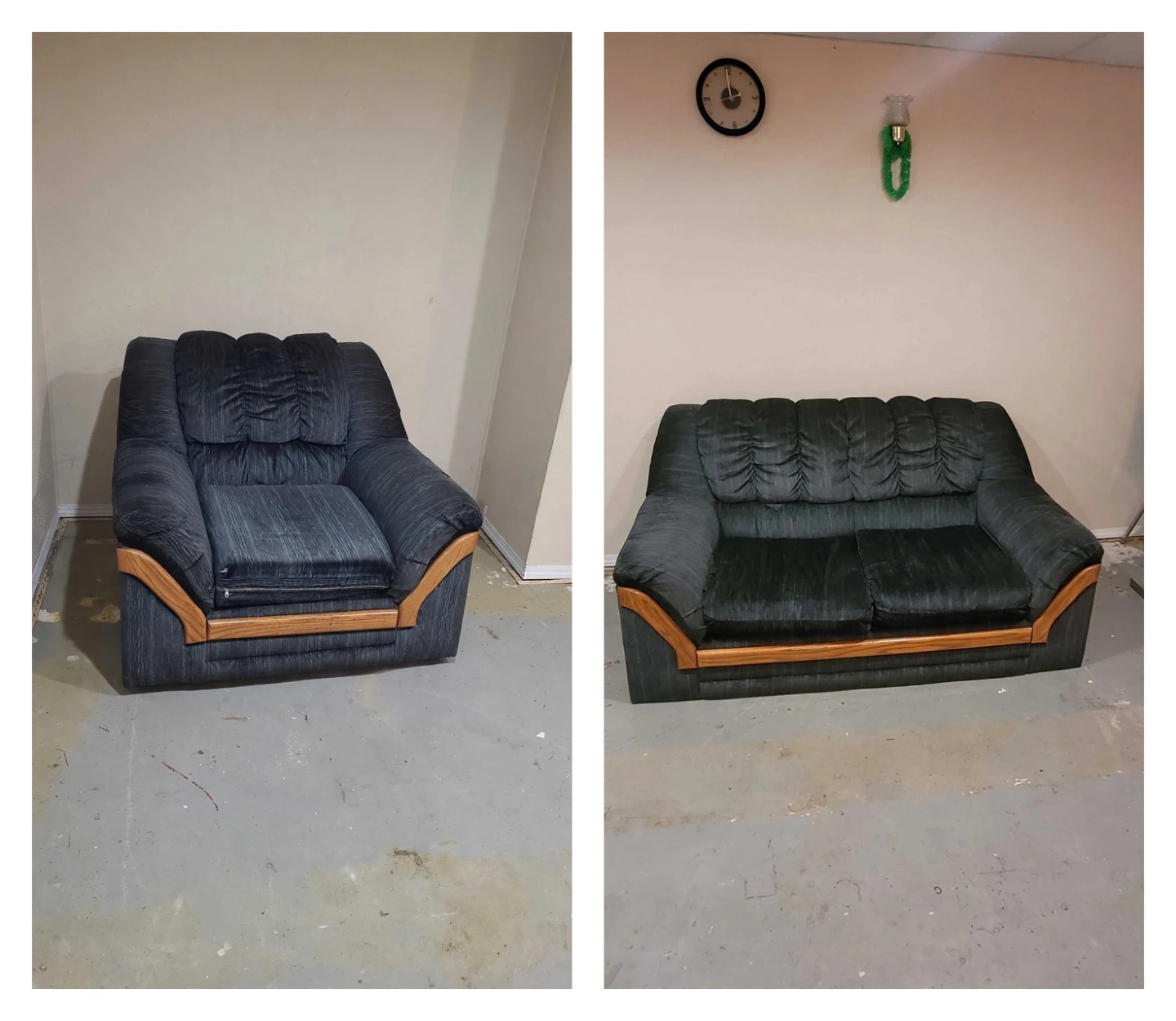 Two-Piece Sofa Set with Wood Trim