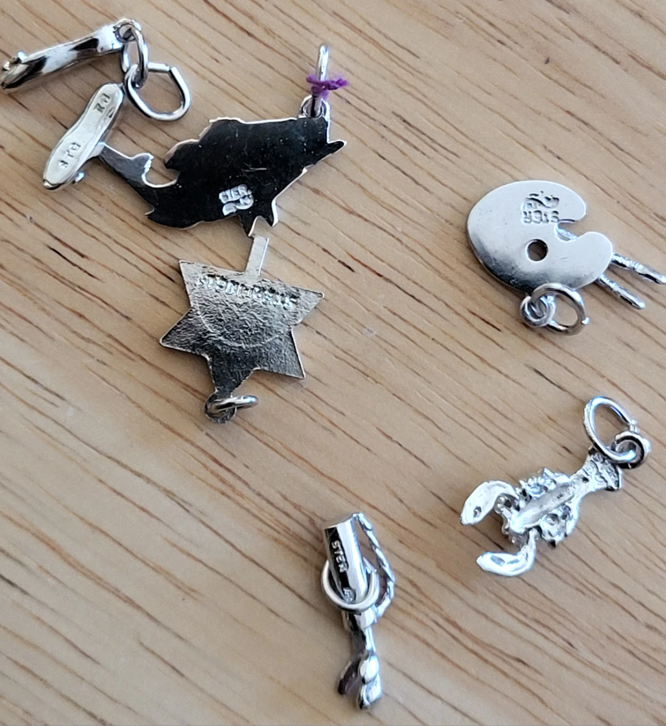 Sterling silver vintage charm bracelet with 6 charms - photo 4