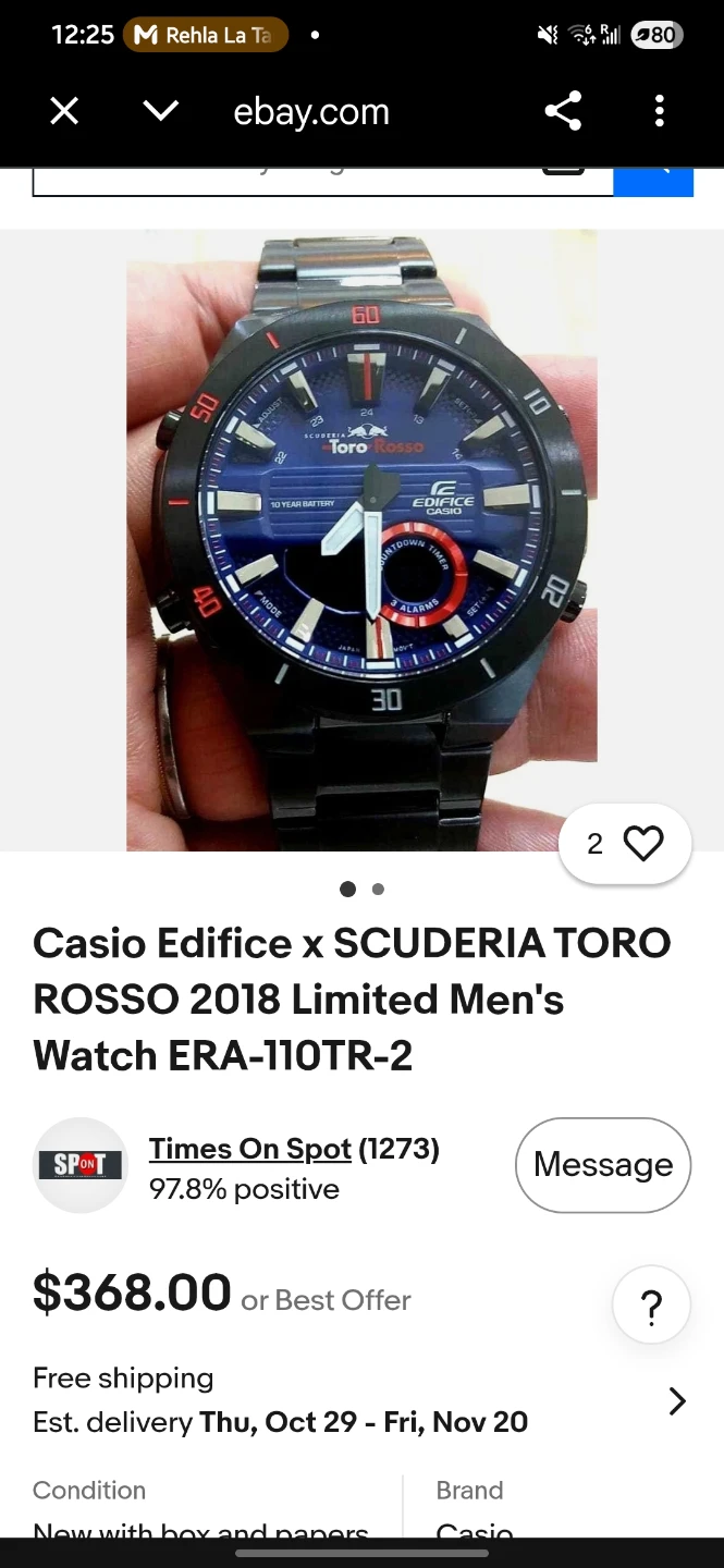 Casio Edifice Scuderia Toro Rosso Limited Edition Watch - photo 4