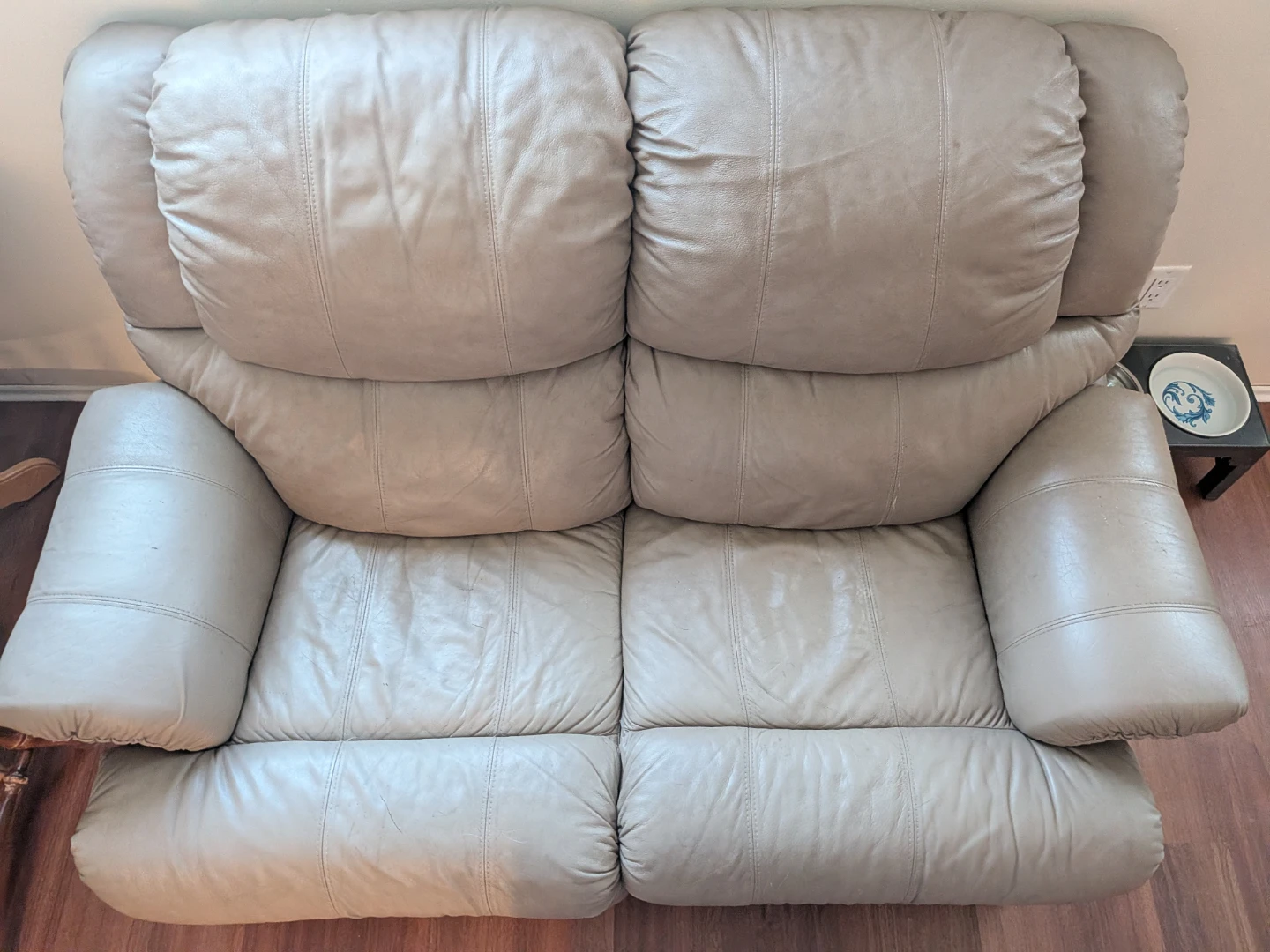 Leather Two-Seater Reclining Sofa - photo 2