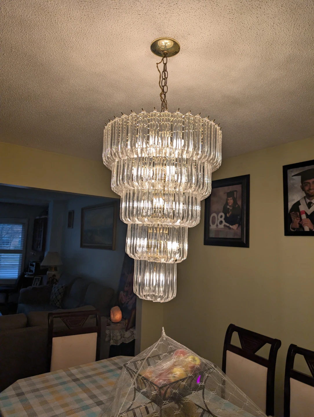 Vintage Crystal Tiered Chandelier