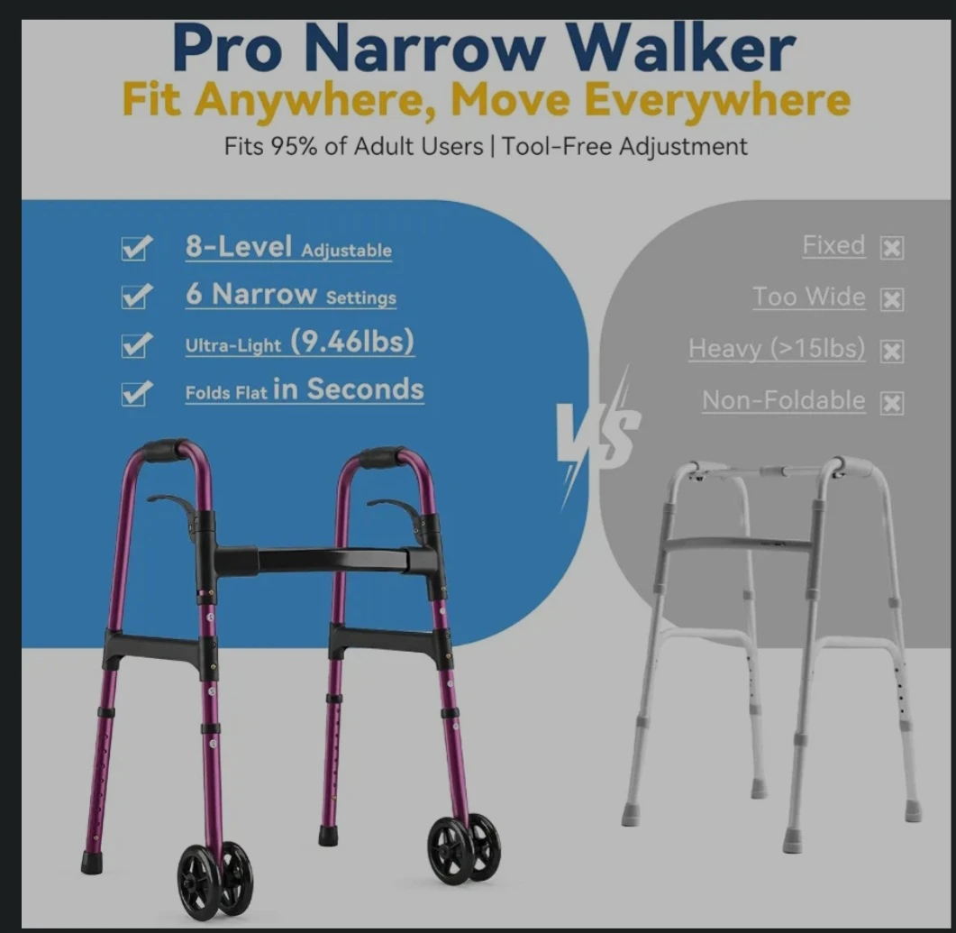 walker compact folding w/skis  brand new - photo 5