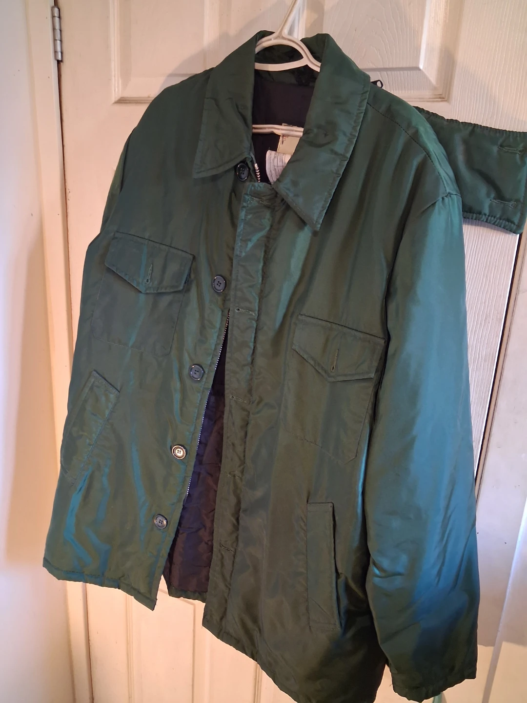 Green Utility Jacket with Detachable Hood