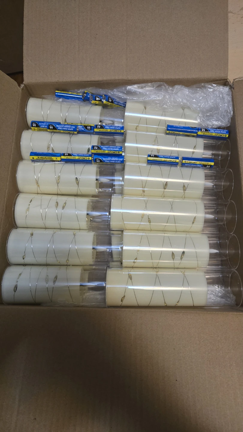 Set of 24 LED Pillar Candles in Glass Sleeves - photo 5