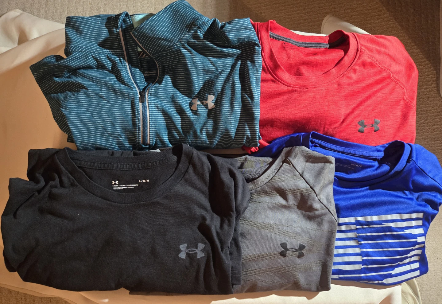 LARGE Men's Under Armour Pullover, Long-Sleeve & T-shirts.  EUC.