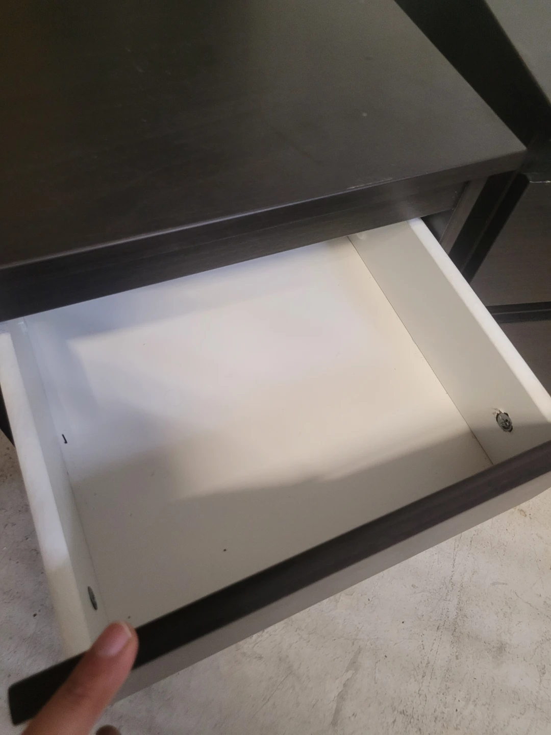 Two Dark Wood Bedside Tables - photo 3