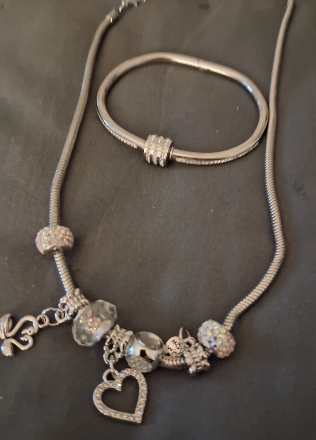 Pandora Style Bracelet and Necklace Set