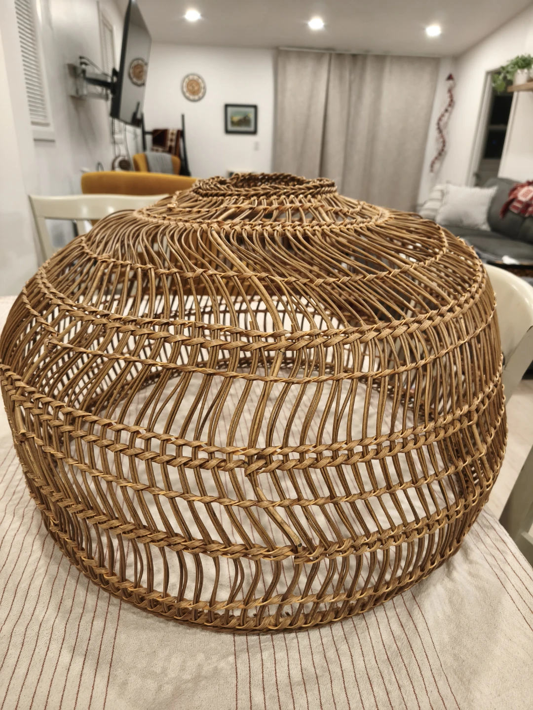 Kouboo Open Weave Wicker Dome Pendant Lamp