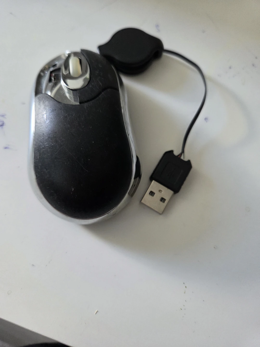 Black and Silver Retractable USB Optical Mouse - photo 4