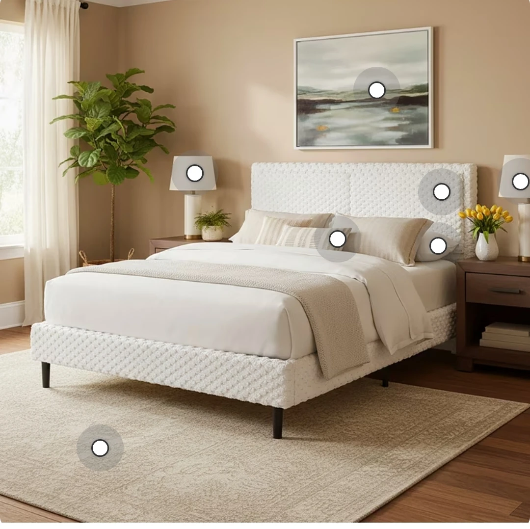 Free Brand new in box Queen size bed Bed Frame with Headboard