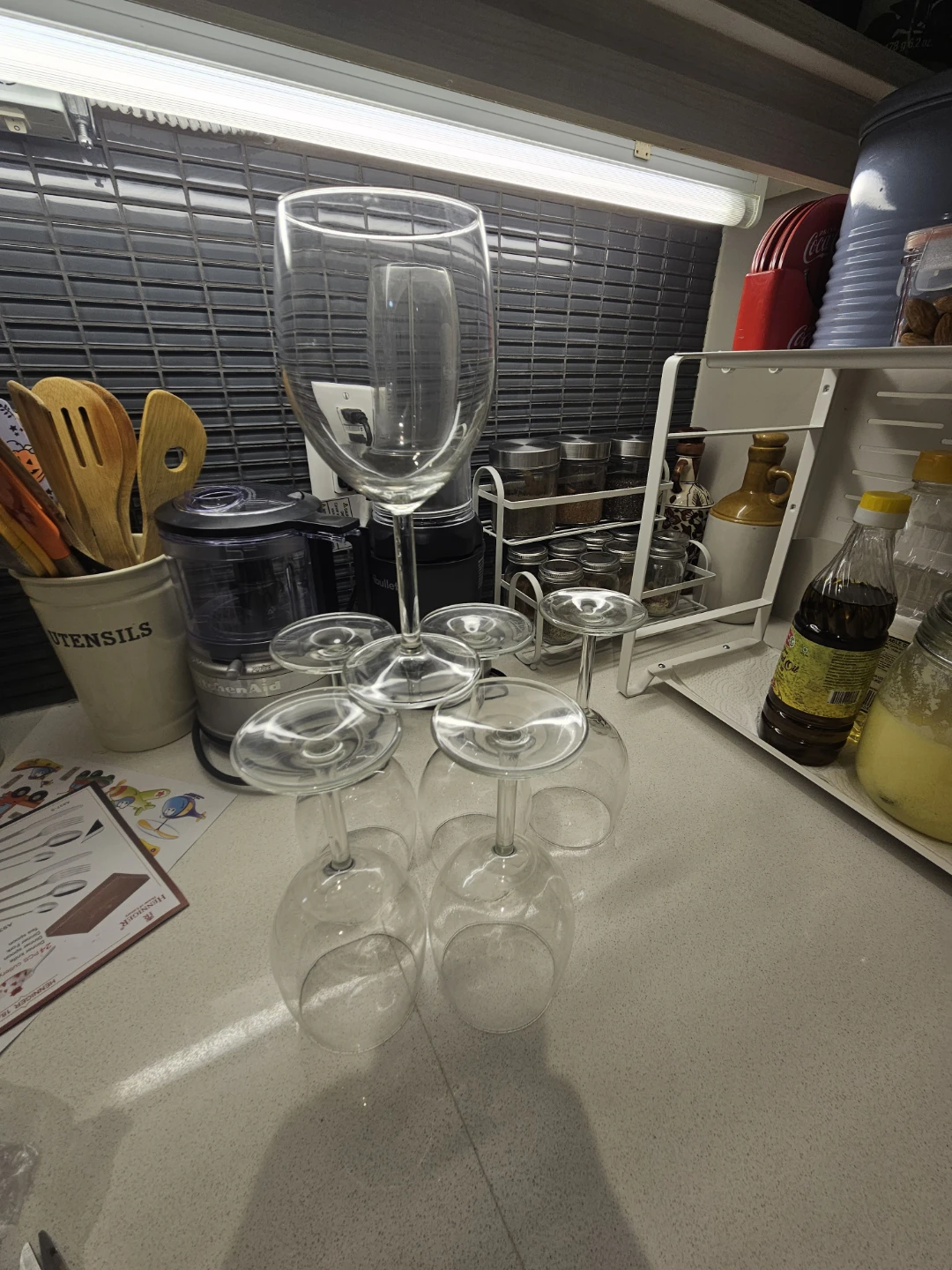 Set of 6 Glass Wine Glasses