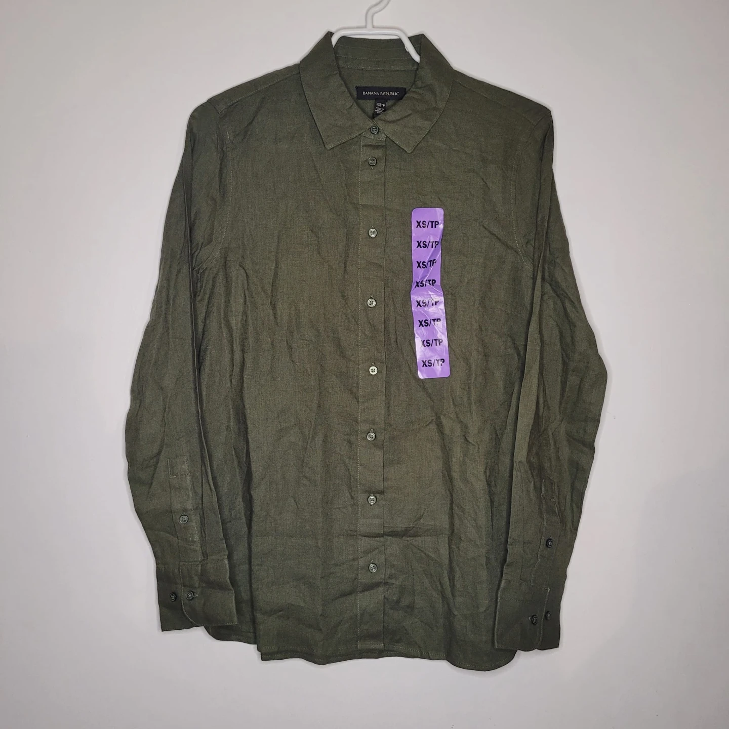 Banana Republic Long Sleeve Shirt - Olive Green - XS