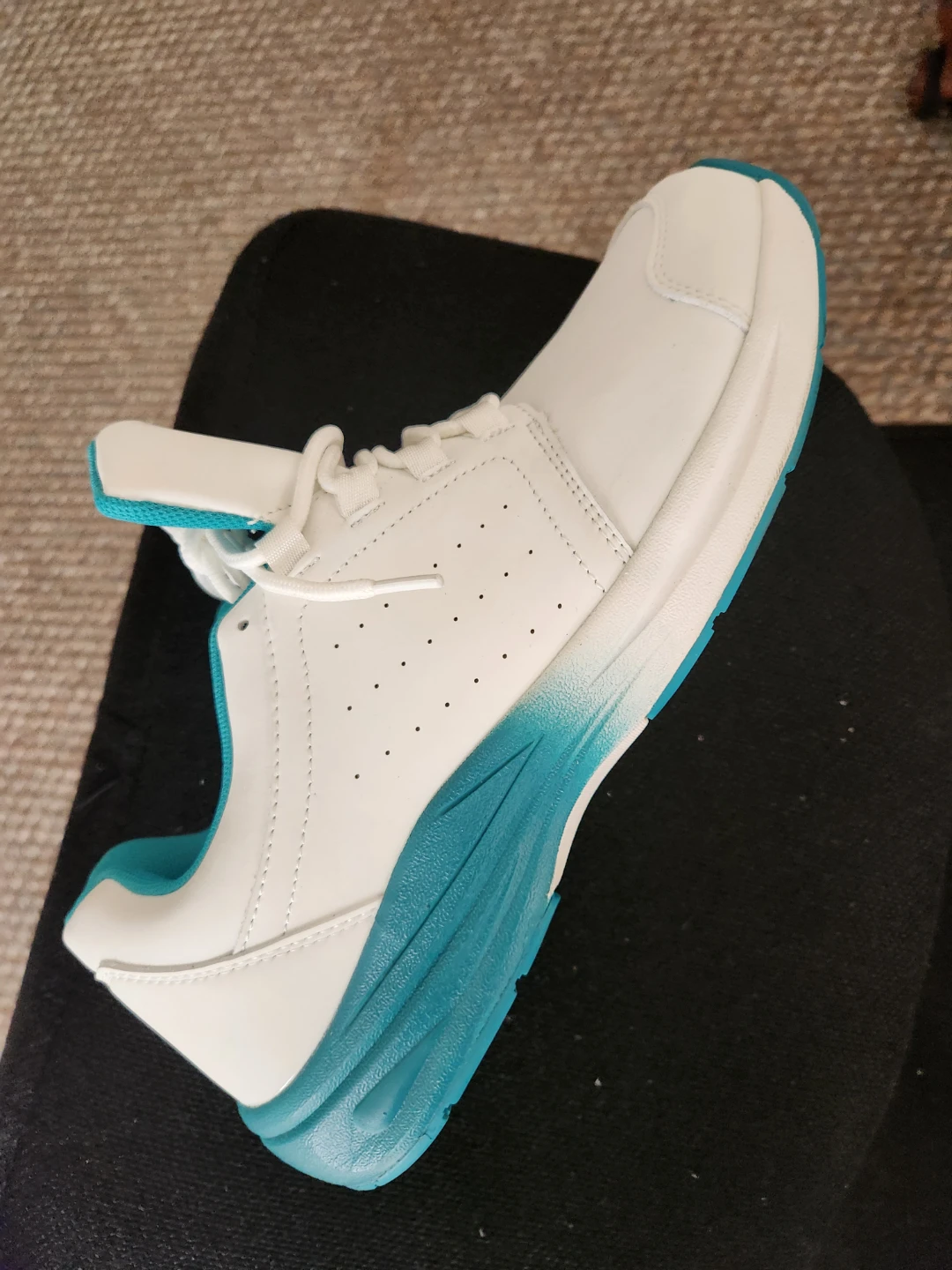 Comfort Wear White and Teal Sneakers - photo 4