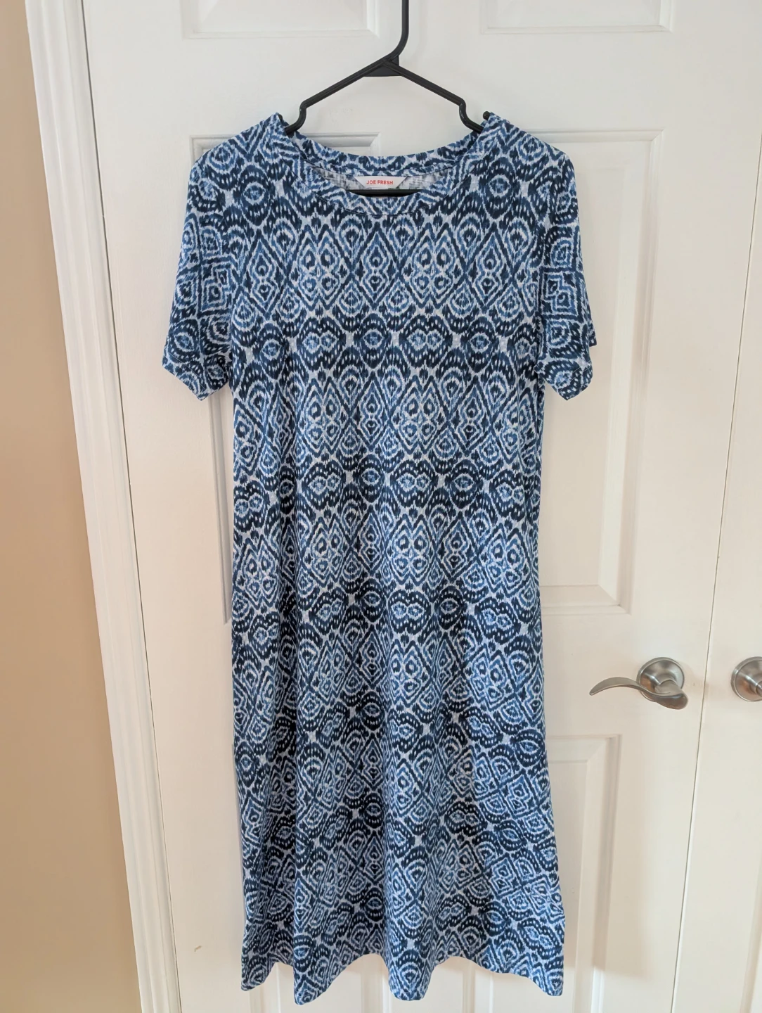 Joe Fresh Blue Patterned Dress Size M