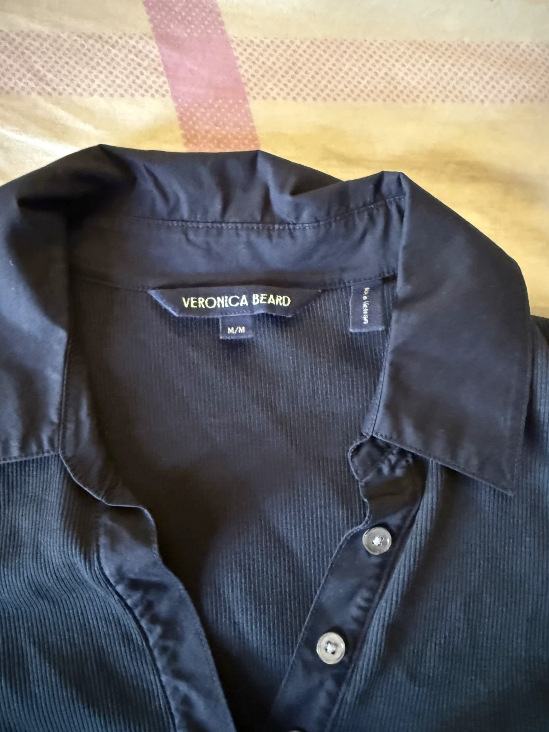 Veronica Beard Black Ribbed Polo Shirt - photo 2