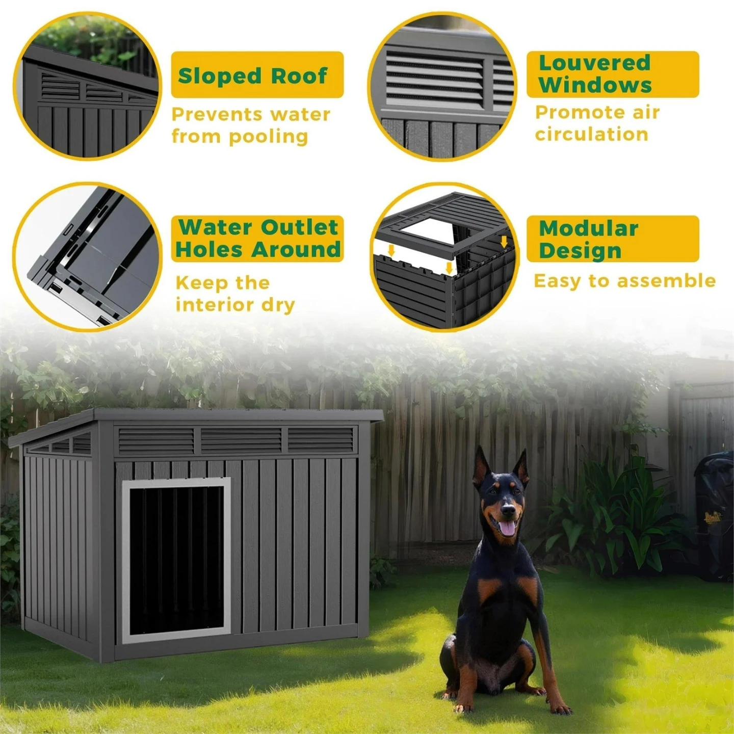 Grey Outdoor Dog House - photo 3