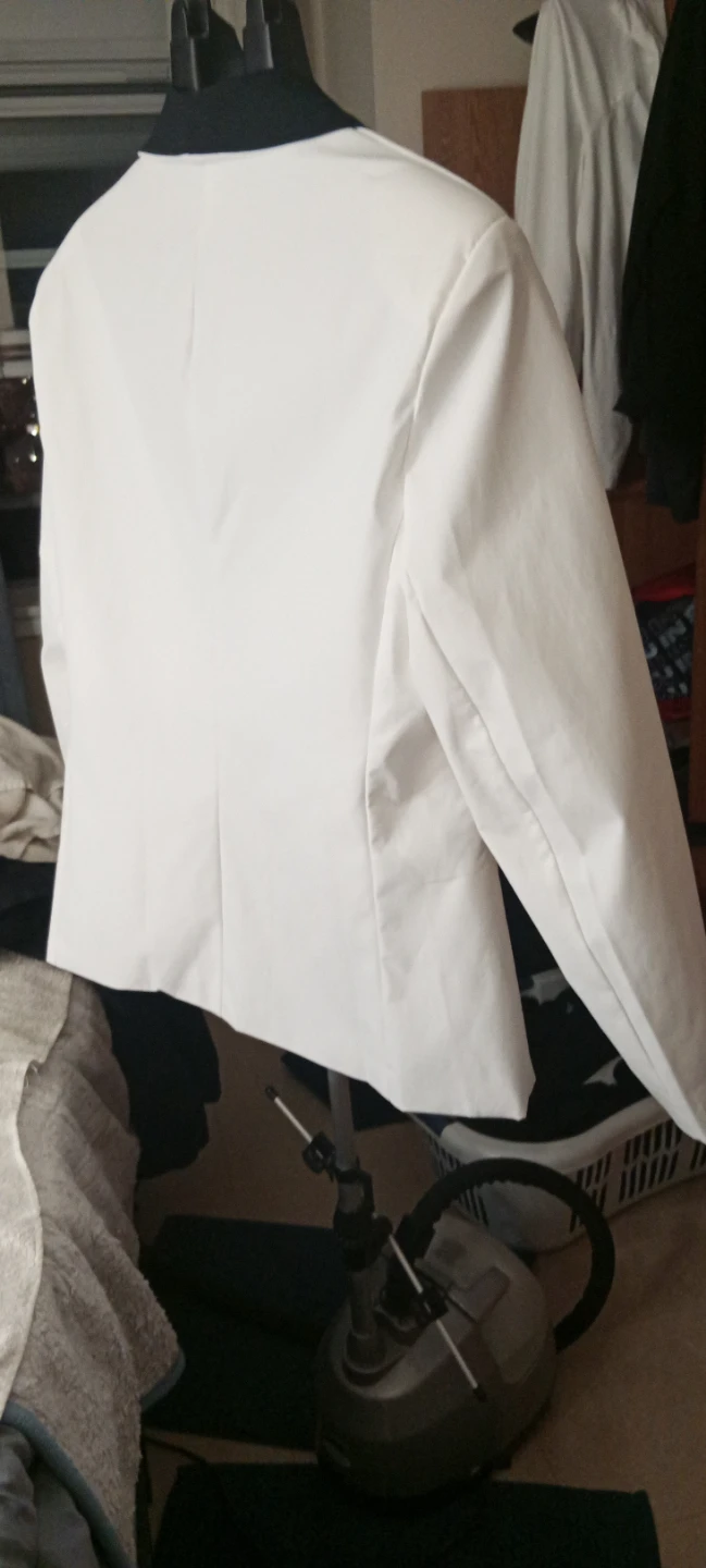 White Tuxedo Blazer with Black Lapel - photo 3