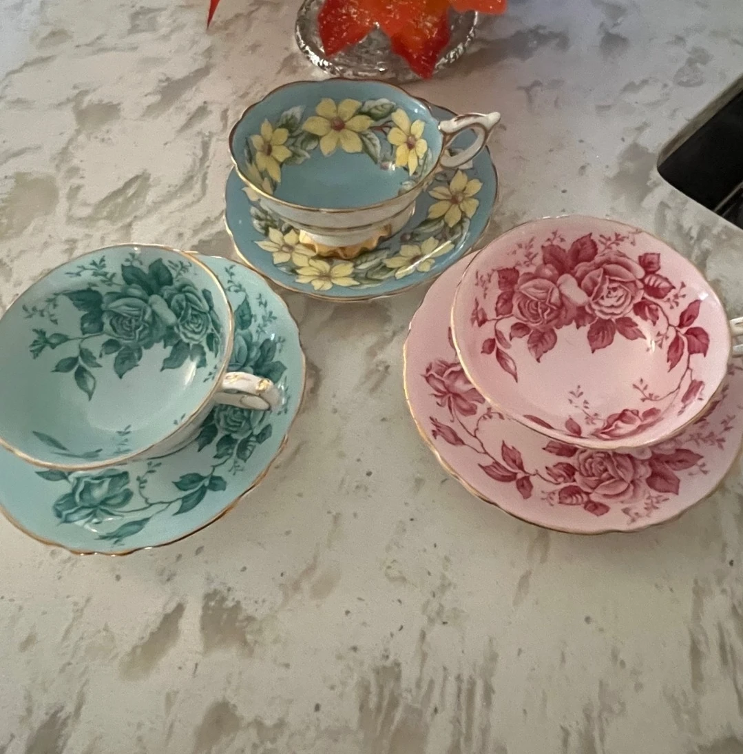 Extremely Vintg 2 Paragon and 1Royal Stafford Tea Cup Sets