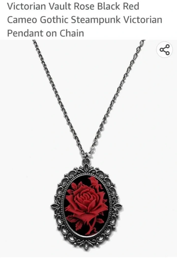 Victorian Rose Cameo Pendant Necklace