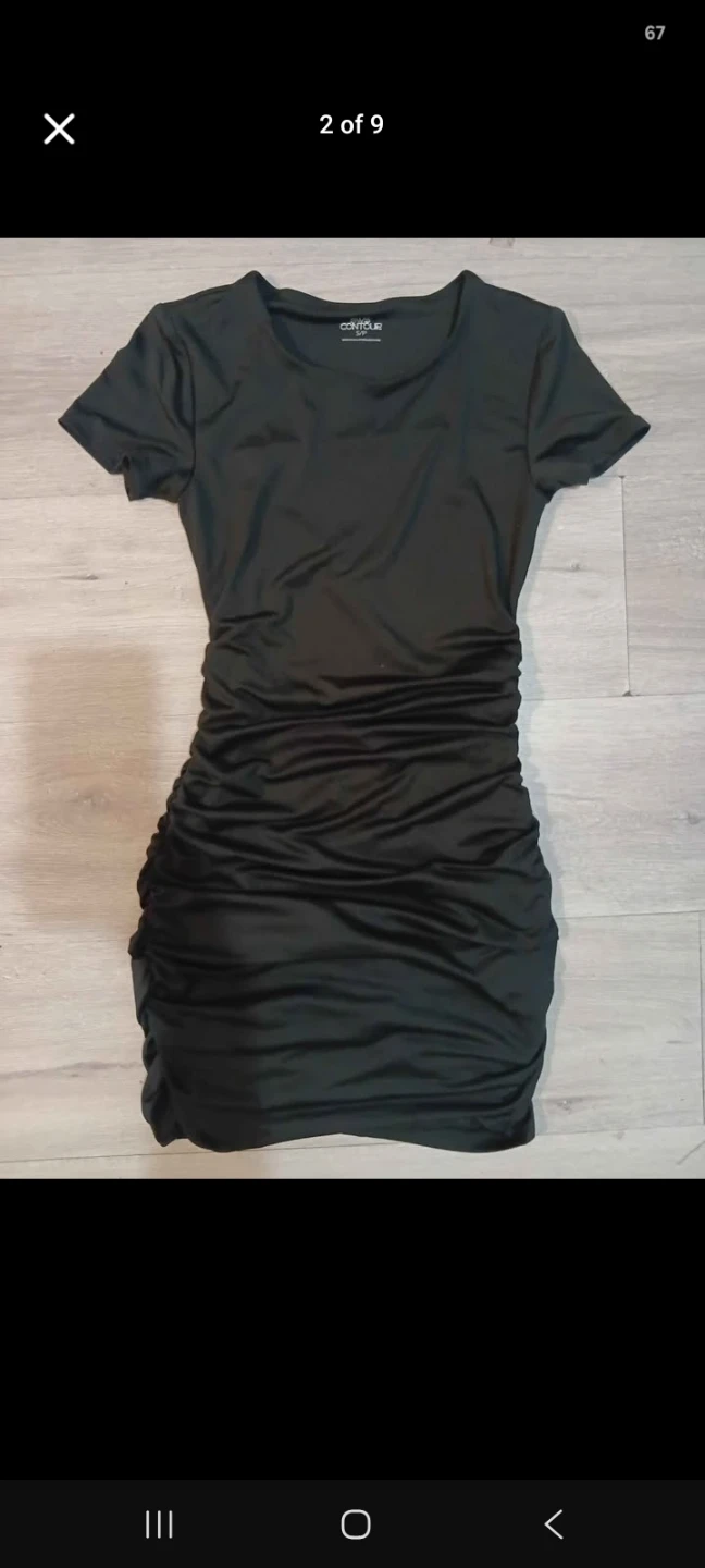 Garage Contour Ruched Mini Dress Black