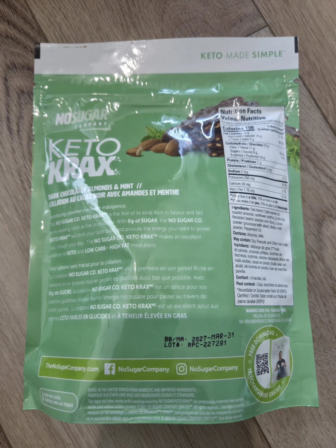 No Sugar Company Keto Krax Dark Chocolatey Almonds & Mint - photo 2
