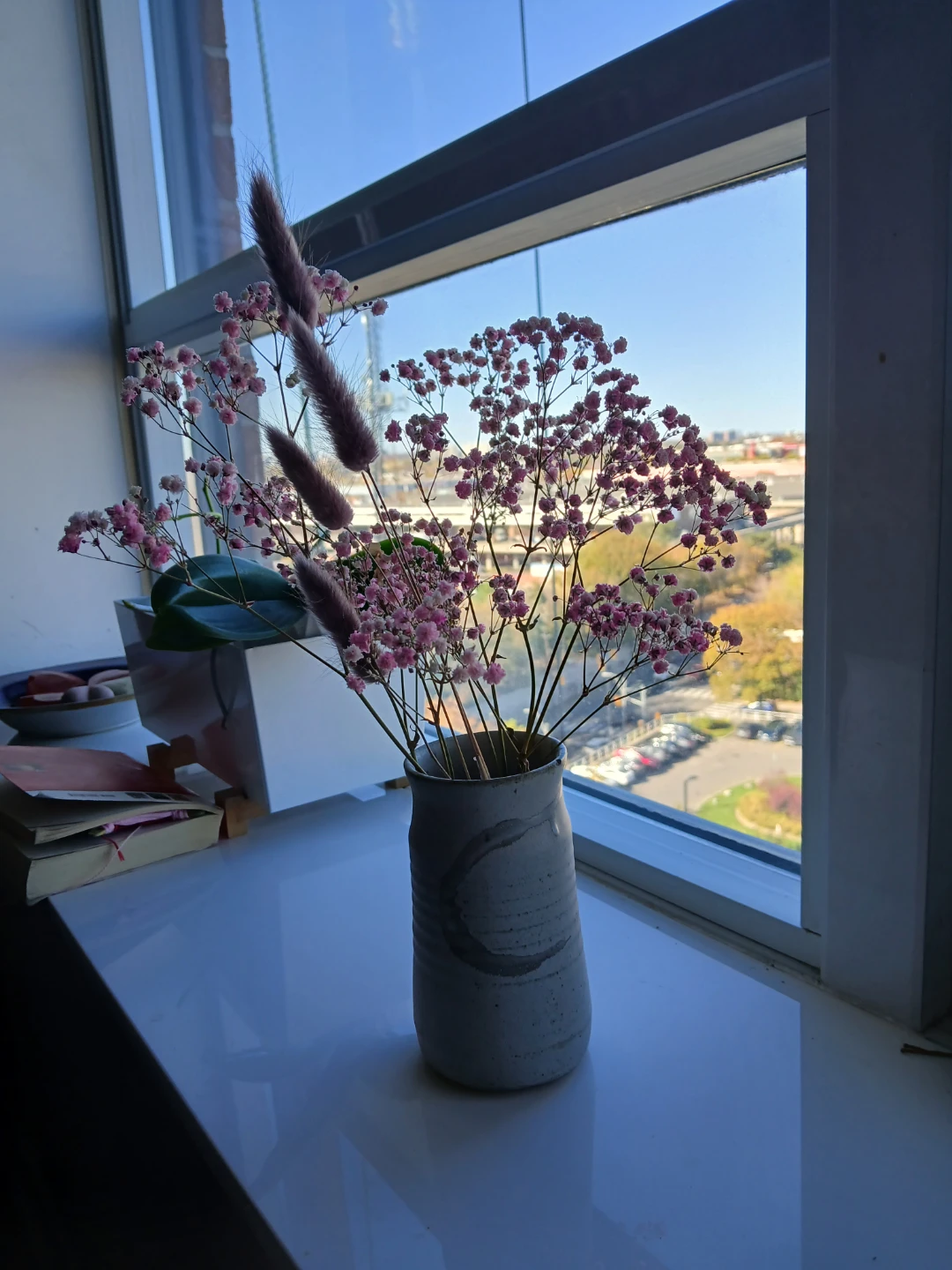 Ceramic Vase with Dried Flowers