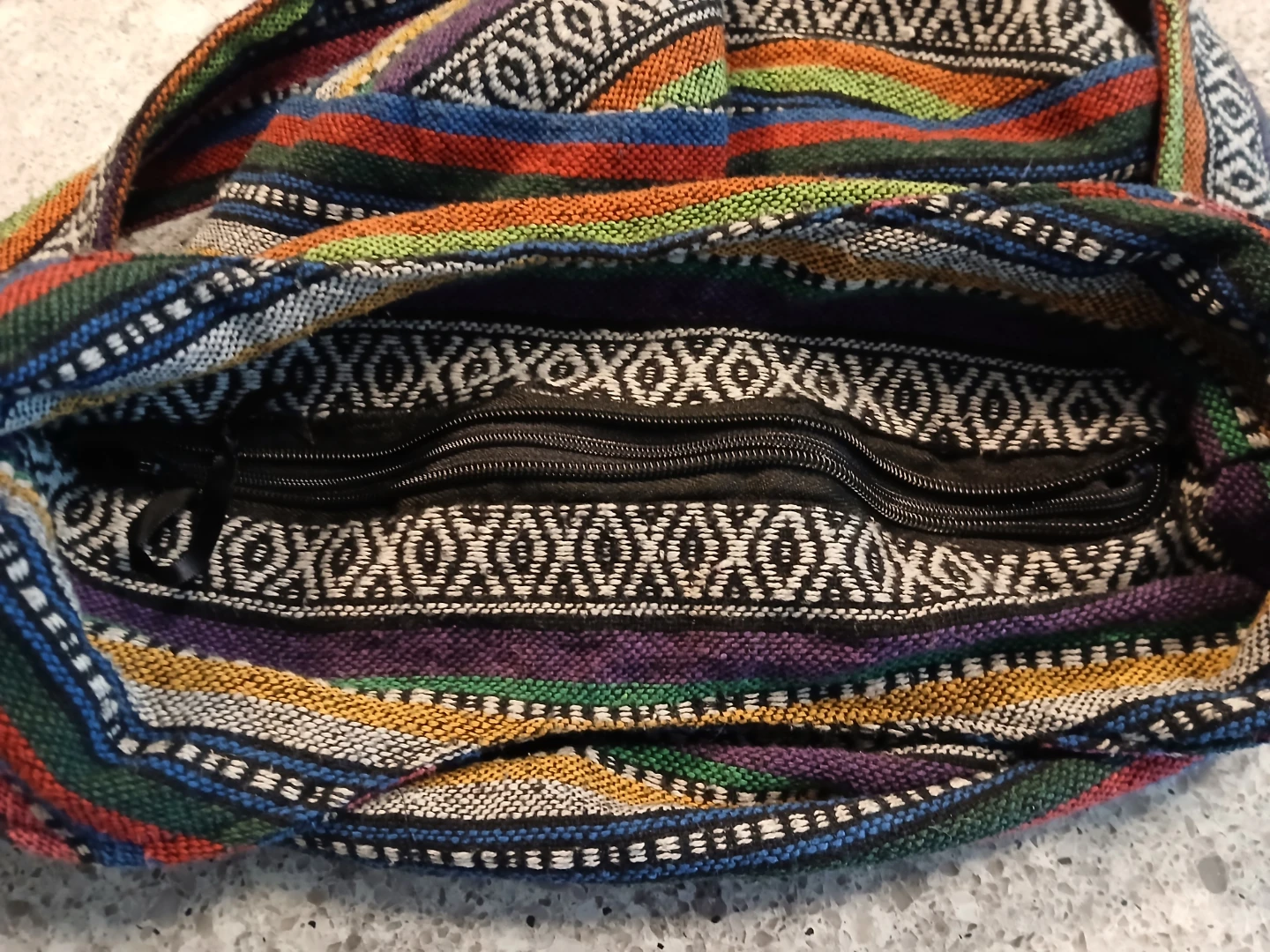 Multicoloured Woven Cotton Crossbody Bag. - photo 2