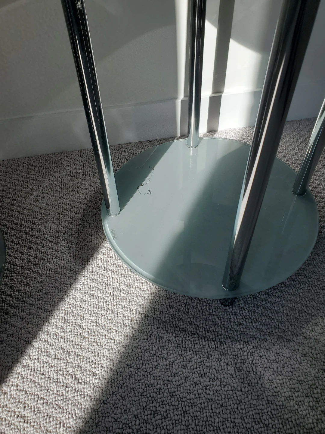 Set of Two Tempered Glass Round Side Tables - photo 2