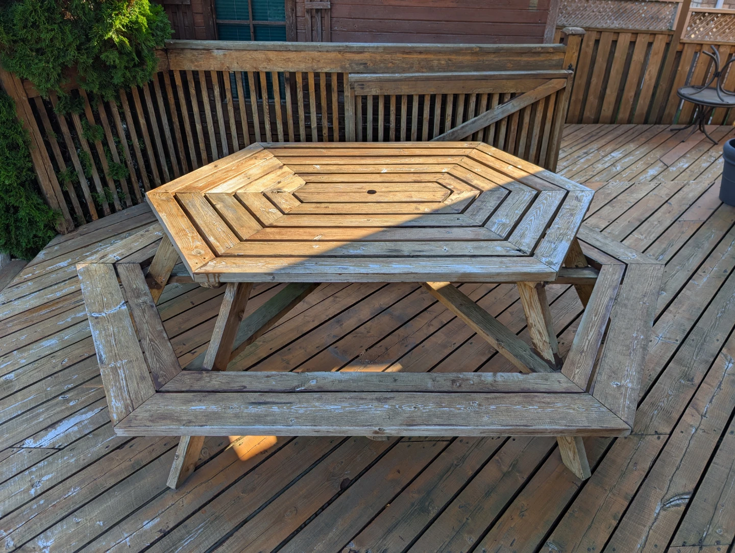 Wooden Hexagonal Picnic Table