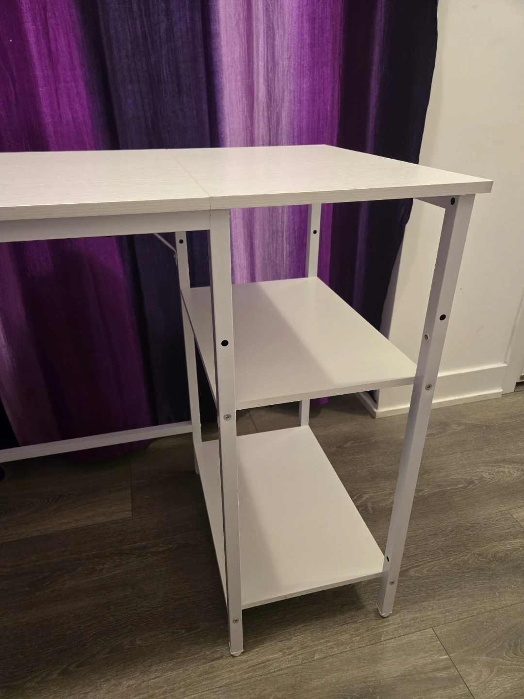 Office/Study White IKEA desk with two side shelves - photo 4