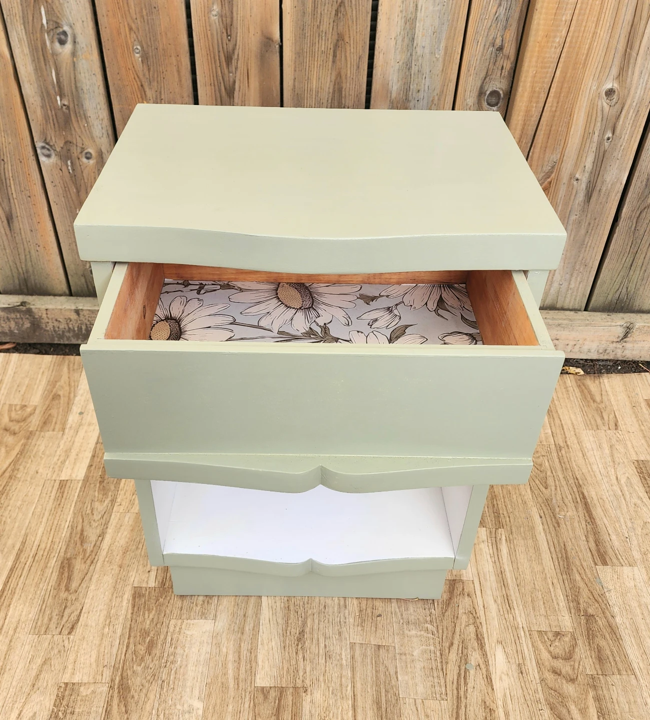 Sage Green Nightstand / Refinished Bedside Table - photo 4