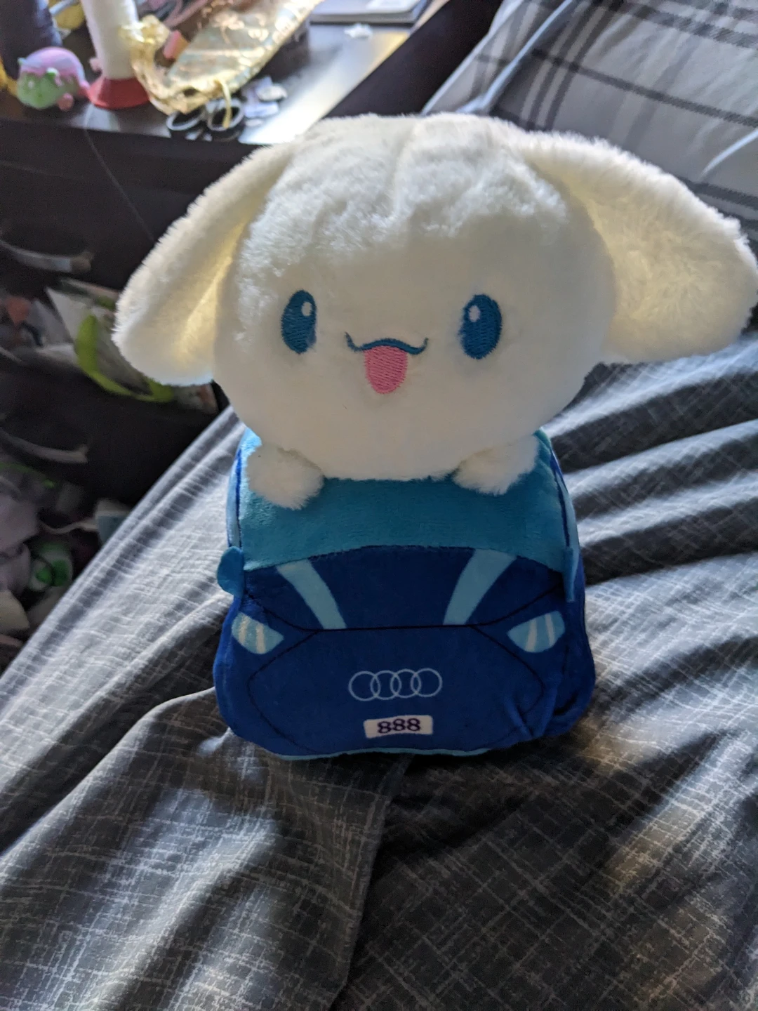 Sanrio Cinnamoroll Plush in Audi Car