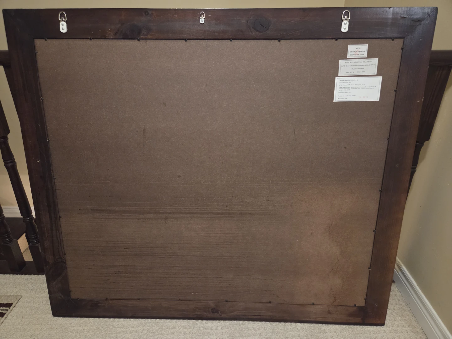 Large Wooden Wall Mirror 42" by 49" - photo 3