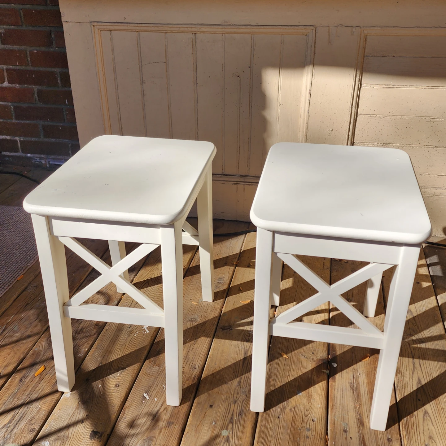 IKEA INGOLF White Stools (Set of 2)