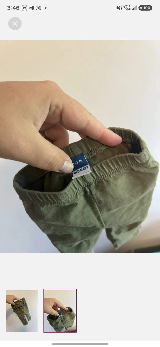 Old Navy Olive Ruffle Baby Leggings 0-3M - photo 2