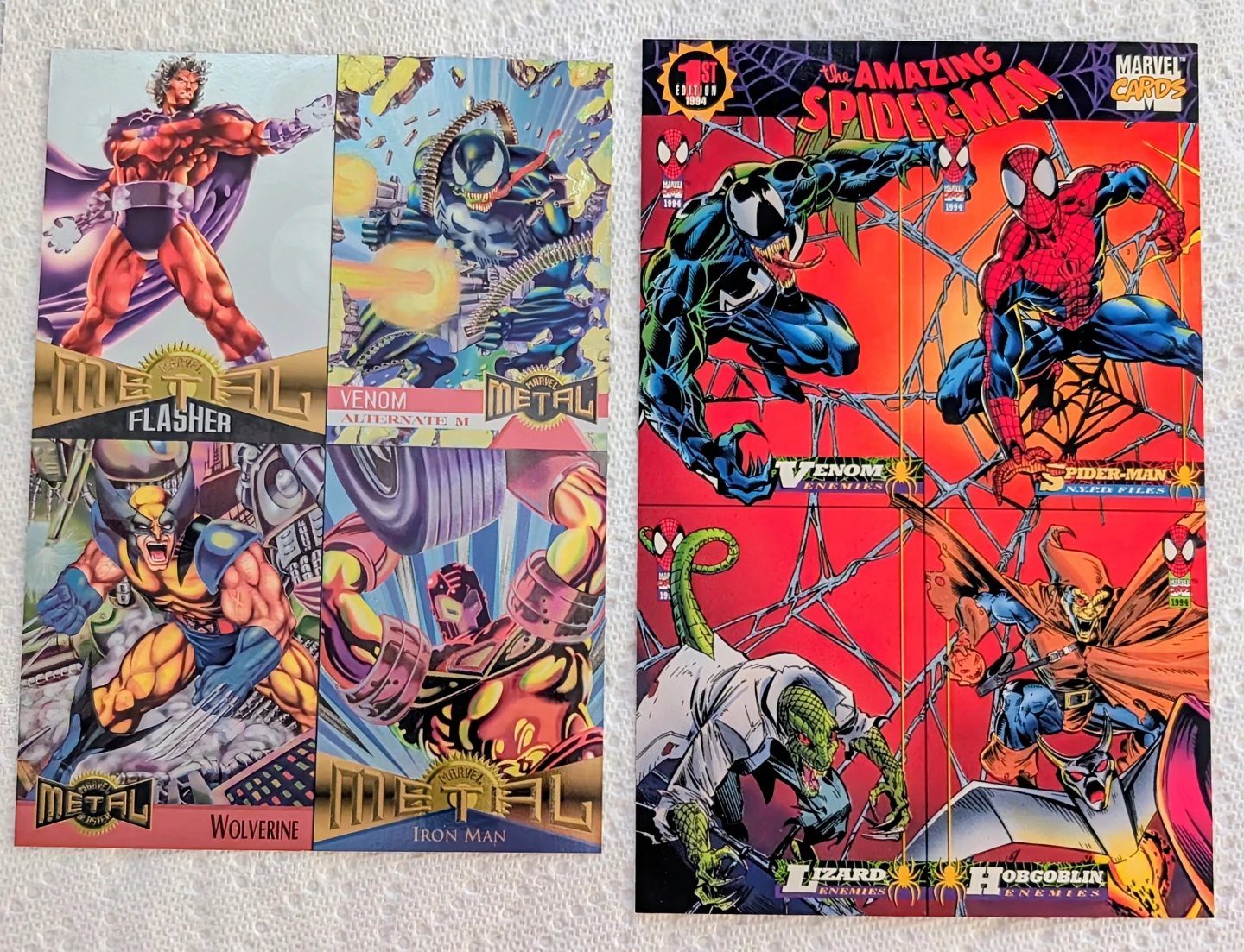 Vintage Marvel Trading Card Promo Sheets