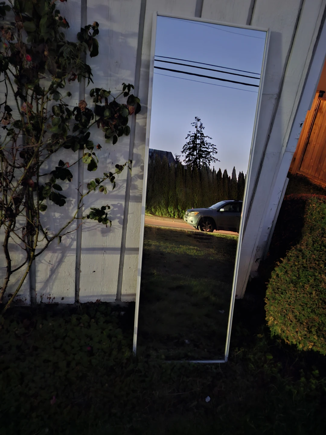 Full length white floor mirror