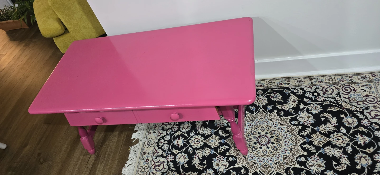 Bright Pink Coffee Table with Two Drawers - photo 2