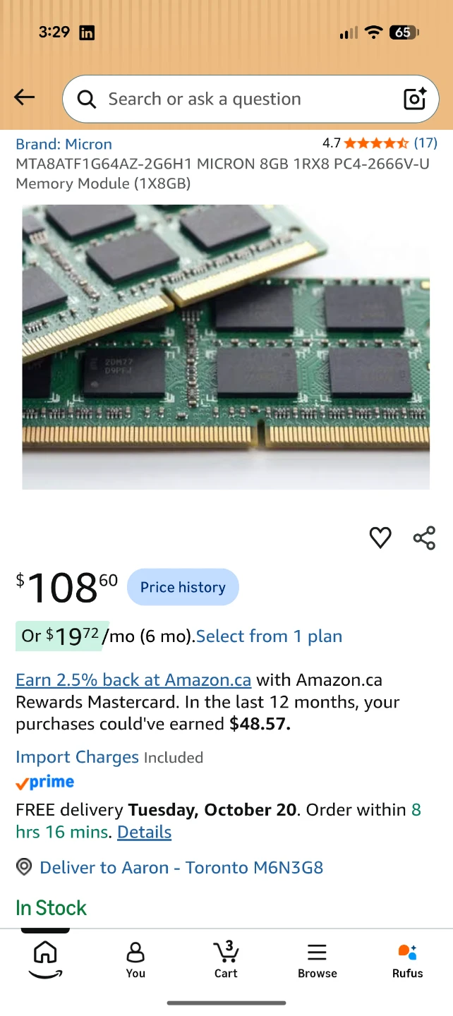 2x 8GB Micron DDR4 RAM