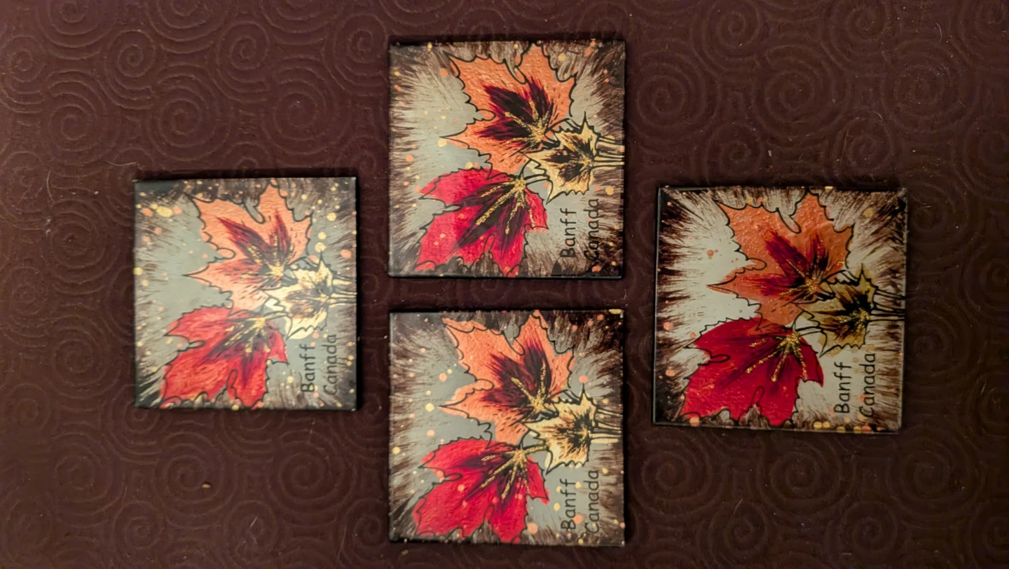 Set of 4 Banff Canada Decorative Coasters