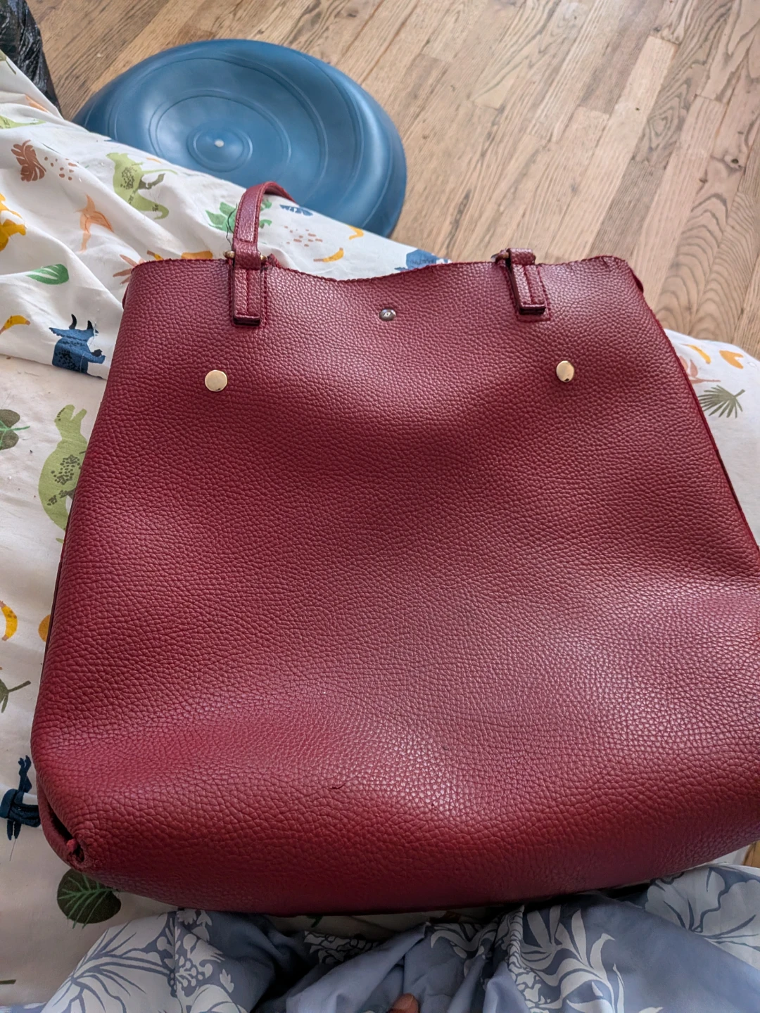 Red Pebbled Leather Tote Bag - photo 4