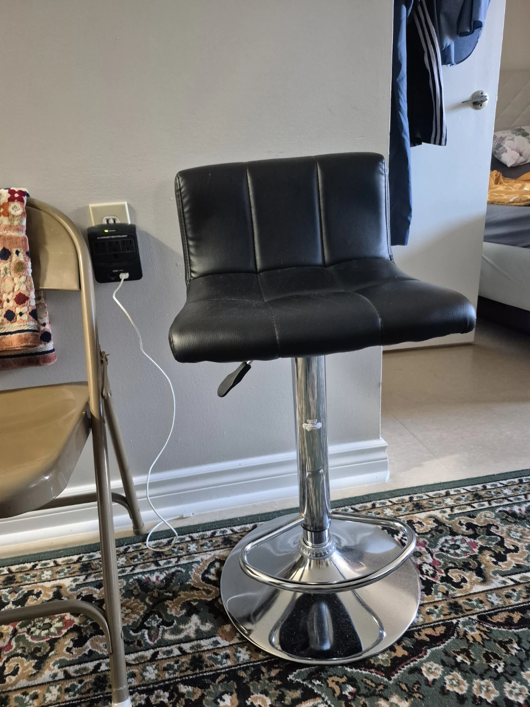 Adjustable Black Bar Stool