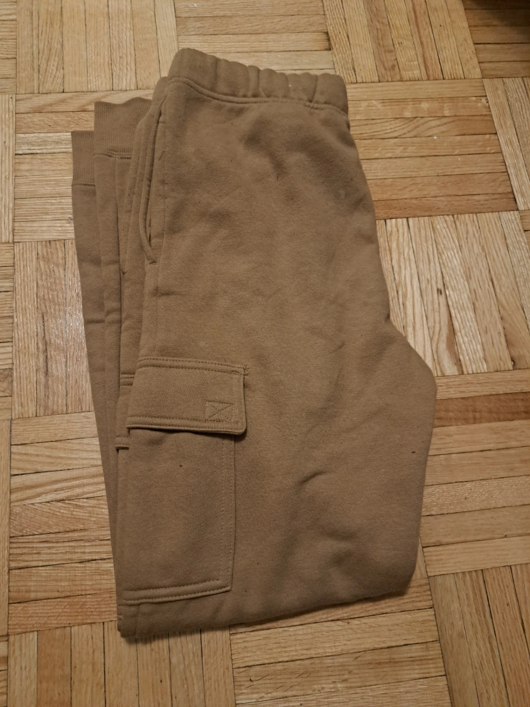 3  athletic pants black,brown and green. Different sizes